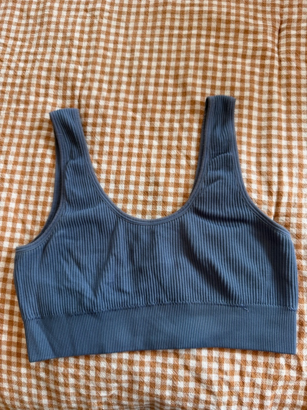Aerie Ribbed Scoop Neck Bralette - Slate Blue